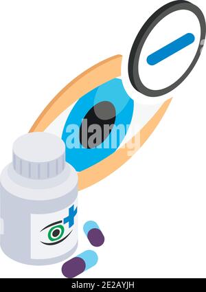 Symbol für die Augengesundheit. Isometrische Darstellung des Vektorsymbols für die Augengesundheit im Internet Stock Vektor