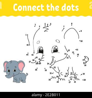 Punkt zu Punkt. Eine Linie zeichnen. Handschrift üben. Lernen zahlen für Kinder. Bildung Entwicklung Arbeitsblatt. Aktivität Färbung Seite. Spiel für Kleinkinder. Ist Stock Vektor