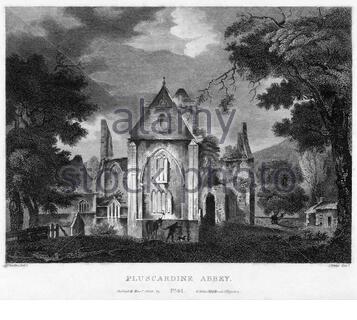 Pluscarden Abbey, Elgin, Schottland, Jahrgangsstich von 1804 Stockfoto