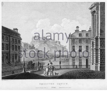 Register Office, Edinburgh, Schottland, Jahrgangsstich von 1804 Stockfoto