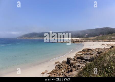 Muxia Sandstrand, Costa da Morte, La Coruña, Galicien, Spanien Stockfoto