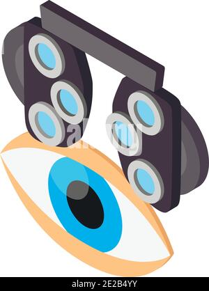 Symbol für Augenuntersuchung. Isometrische Darstellung des Vektorsymbols für die Augenuntersuchung im Web Stock Vektor