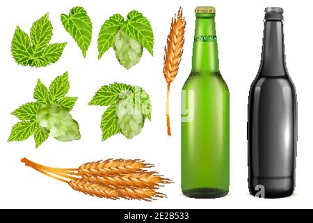 Bierpackung Vektor realistische Icon Set Stock Vektor