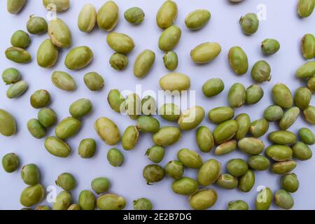 Hyazinthe Bohnen bekannt als indische Papdi oder Valor Bohnen in der Herstellung Mischung veg gujarati cuisne undhiyu verwendet. Traditionelle asiatische tropische Gemüse Stockfoto