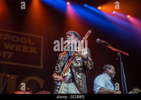 Nile Rodgers live bei der Liverpool Music Week, Liverpool, England, Großbritannien. Stockfoto
