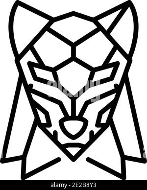 Symbol für abstrakten Wolf. Umriss abstrakten Wolf Vektor-Symbol für Web-Design isoliert auf weißem Hintergrund Stock Vektor
