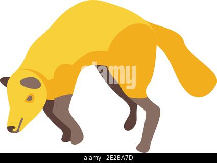 Symbol für springenden Fuchs. Isometrisch von springenden Fuchs Vektor-Symbol für Web-Design isoliert auf weißem Hintergrund Stock Vektor