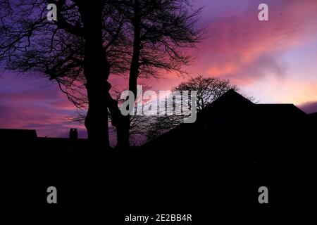 Dartmoors eigene Lockdown Aurora Borealis Montag, 11. Januar 2021 Stockfoto