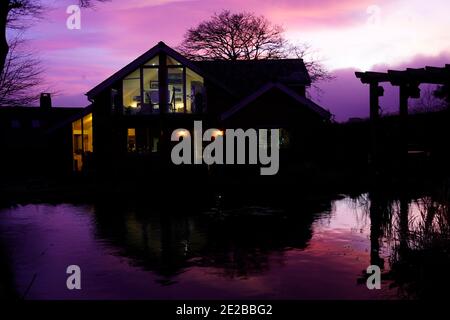 Dartmoors eigene Lockdown Aurora Borealis Montag, 11. Januar 2021 Stockfoto