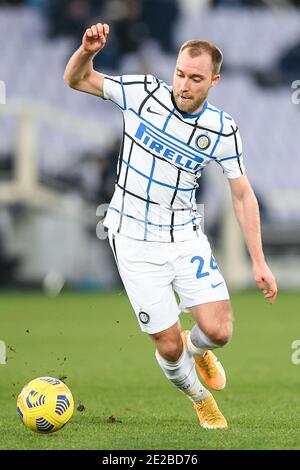 Florenz, Italien. Januar 2021. Christian Eriksen vom FC Internazionale beim Coppa Italia Spiel zwischen Fiorentina und FC Internazionale im Stadio Artemio Franchi, Florenz, Italien am 13. Januar 2021. Kredit: Giuseppe Maffia/Alamy Live Nachrichten Stockfoto