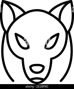 Tribal Wolf Ikone. Kontur Tribal Wolf Vektor-Symbol für Web-Design isoliert auf weißem Hintergrund Stock Vektor