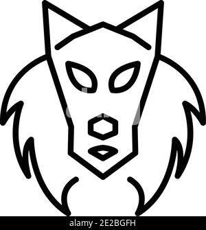 Symbol für den alten Wolf. Umriss alten Wolf Vektor-Symbol für Web-Design isoliert auf weißem Hintergrund Stock Vektor