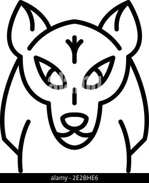Maskottchen Wolf Symbol. Umriss Maskottchen Wolf Vektor-Symbol für Web-Design isoliert auf weißem Hintergrund Stock Vektor