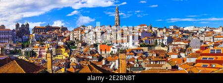 Panoramablick auf die Stadt Porto, Portugal Reisen und Sehenswürdigkeiten Stockfoto
