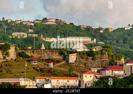 Polizeihauptquartier in St. George's, Hauptstadt von Grenada Stockfoto