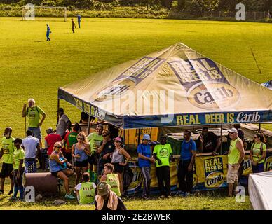 Hash House Harriers Laufveranstaltung in Happy Hill, Grenada Stockfoto