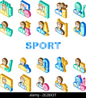 Männliche Sport Aktivitäten Sammlung Icons Set Vektor Stock Vektor