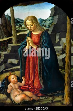 Madonna mit dem Christkind 1475 Francesco Botticini 1446 –1498 Italienische Frührenaissance Florenz Italien Stockfoto