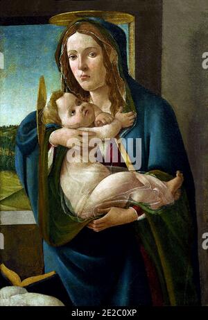 Madonna mit Kind 15. Jahrhundert Sandro Botticelli 1445-1510 (Anhänger), Italienisch, Italien, Stockfoto