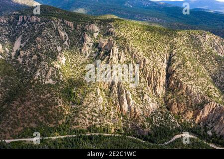 US-64 Cimarron, Cimarron Canyon State Park, New Mexico, USA Stockfoto