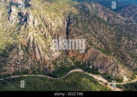 US-64 Cimarron, Cimarron Canyon State Park, New Mexico, USA Stockfoto