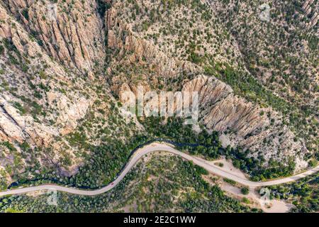 US-64 Cimarron, Cimarron Canyon State Park, New Mexico, USA Stockfoto