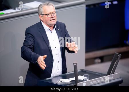 Berlin, Deutschland. Januar 2021. Alois Gerig (CDU) spricht im Bundestag zum Thema Agroforstwirtschaft. Quelle: David Hutzler/dpa/Alamy Live News Stockfoto