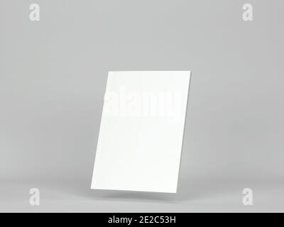Leere Magazinmockup. 3d-Darstellung auf grauem Hintergrund Stockfoto