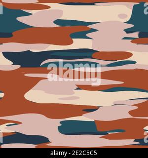 Nahtloses, unifarbenes, flaches Camo-Digitalmuster Stockfoto