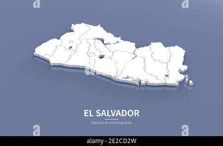 Karte Von El Salvador. 3d-Rendering von Karten von Ländern. Stockfoto