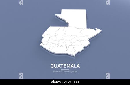 Guatemala-Karte. 3d-Rendering von Karten von Ländern. Stockfoto