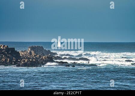 Segeln auf der Monterey Bucht in Pacific Grove, Kalifornien, USA Stockfoto