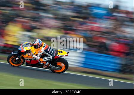 Der australische MotoGP-Weltmeister Casey Stoner von Honda HRC beim Rennen des Australia Grand Prix in Phillip Island, Australien, am 16. Oktober 2011. Foto von Malkon/ABACAPRESS.COM Stockfoto