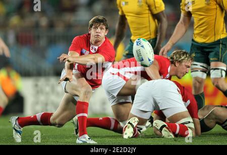 Australien besiegt Wales 21 bis 18 während des Rugby World Cup Bronzemedaillenspiels 2011 im Eden Park in Auckland, Neuseeland am 21. Oktober 2011. Foto von Lionel Hahn/ABACAPRESS.COM Stockfoto