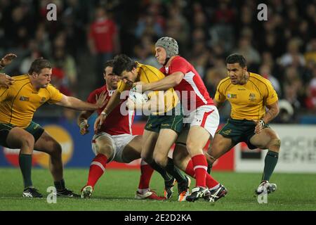 Australien besiegt Wales 21 bis 18 während des Rugby World Cup Bronzemedaillenspiels 2011 im Eden Park in Auckland, Neuseeland am 21. Oktober 2011. Foto von Lionel Hahn/ABACAPRESS.COM Stockfoto