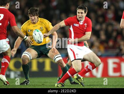 Australien besiegt Wales 21 bis 18 während des Rugby World Cup Bronzemedaillenspiels 2011 im Eden Park in Auckland, Neuseeland am 21. Oktober 2011. Foto von Lionel Hahn/ABACAPRESS.COM Stockfoto