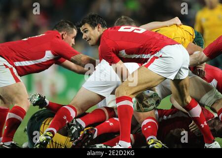 Australien besiegt Wales 21 bis 18 während des Rugby World Cup Bronzemedaillenspiels 2011 im Eden Park in Auckland, Neuseeland am 21. Oktober 2011. Foto von Lionel Hahn/ABACAPRESS.COM Stockfoto