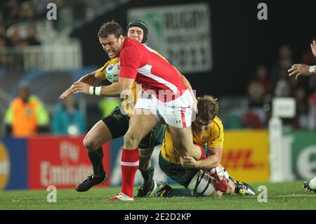 Australien besiegt Wales 21 bis 18 während des Rugby World Cup Bronzemedaillenspiels 2011 im Eden Park in Auckland, Neuseeland am 21. Oktober 2011. Foto von Lionel Hahn/ABACAPRESS.COM Stockfoto