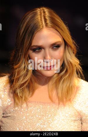 Elizabeth Olsen bei der Premiere von Martha Marcy May Marlene im Vue Kino in Leicester Square, London, Großbritannien, gezeigt im Rahmen des 55. BFI London Film Festival, Freitag, 21. Oktober 2011. Foto von Aurore Marechal/ABACAPRESS.COM Stockfoto