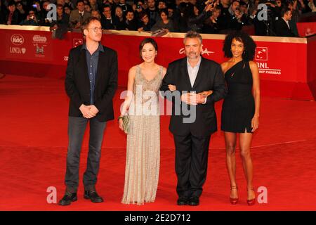 David Thewlis, Michelle Yeoh, Luc Besson und Virginie Besson-Silla besuchen am 27. Oktober 2011 in Rom, Italien, die Filmvorführung "The Lady" des Filmfestivals in Rom. Foto von Aurore Marechal/ABACAPRESS.COM Stockfoto