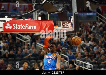 Orlando Magic Gastgeber der Oklahoma Thunder im Amway Center in Orlando Florida am Mittwoch, 22. Januar 2020. Foto-Kredit: Marty Jean-Louis Oklahoma Thunder Gesicht der Orlando Magie im Amway Center in Orlando Florida am Mittwoch 22. Januar 2020. Bildnachweis: Marty Jean-Louis Stockfoto