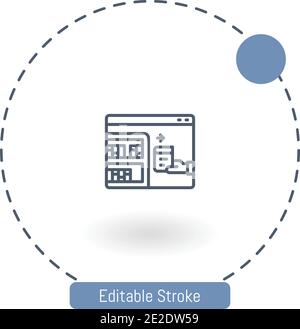 Vektorsymbol der digitalen Bibliothek editierbare Symbole für Konturumrisse für das Web Und mobil Stock Vektor