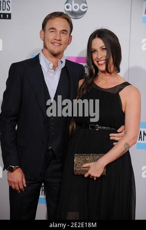 Alanis Morissette und Mario Treadway nehmen am 20. November 2011 an den American Music Awards 2011 im Nokia Theater in Los Angeles, CA, USA Teil. Foto von Lionel Hahn/ABACAPRESS.COM Stockfoto