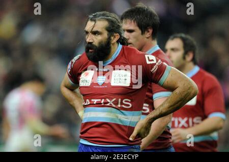Sebastien Chabal von Racing-Metro während des französischen Top 14 Rugby-Spiels Stade Francais gegen Racing-Metro im Stade de France in Saint-Denis, Frankreich, am 3. Dezember 2011. Stade Francais gewann 29:6. Foto von Henri Szwarc/ABACAPRESS.COM Stockfoto