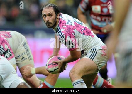 Stade Francais Julien Dupuy während des französischen Top 14 Rugby-Spiels, Stade Francais gegen Racing-Metro im Stade de France in Saint-Denis, Frankreich, am 3. Dezember 2011. Stade Francais gewann 29:6. Foto von Henri Szwarc/ABACAPRESS.COM Stockfoto
