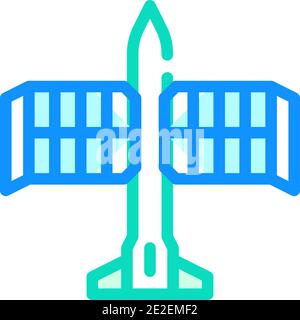 Solar betriebene Flugzeuge Farbe Symbol Vektor Illustration Farbe Stock Vektor