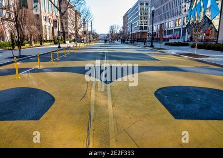 Black Lives Matter Plazal in Washington D.C. am 13. Januar 2021 gesperrt. Stockfoto