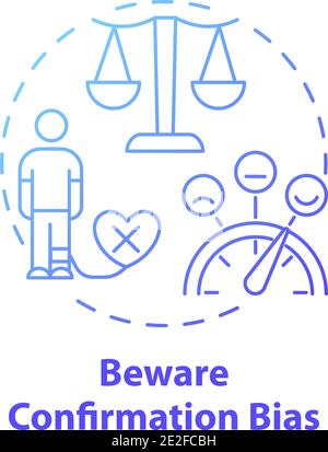 Symbol für Bewaring Confirmation Bias Concept Stock Vektor