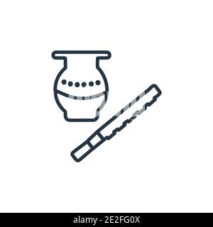 Krishna janmashtami Umriss Vektor-Symbol. Dünne Linie schwarz krishna janmashtami Symbol, flache Vektor einfache Element Illustration aus editierbaren indien Konzept Stock Vektor
