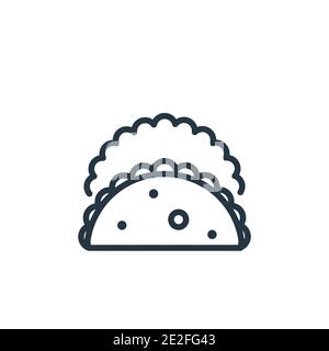 Gujjia Umriss Vektor-Symbol. Dünne Linie schwarz gujjia Symbol, flache Vektor einfache Element Illustration aus editierbaren indien und holi Konzept isolierte Kontur Stock Vektor